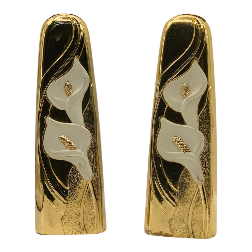 2 Rose Gold Calla Lily Tarnish Resistant Bud Vases Vase Shiny Rectangle